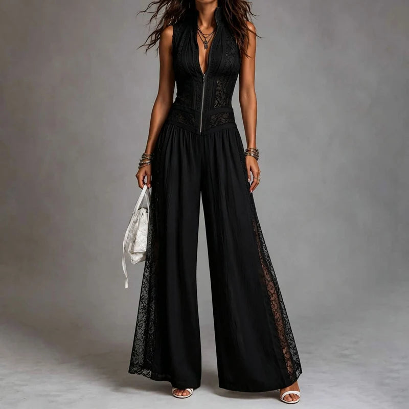 The Ophelia Embroidered Lace Wide-Leg Jumpsuit