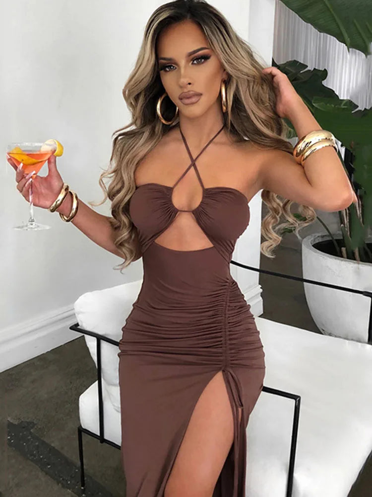 The Sienna Backless Midi Dress
