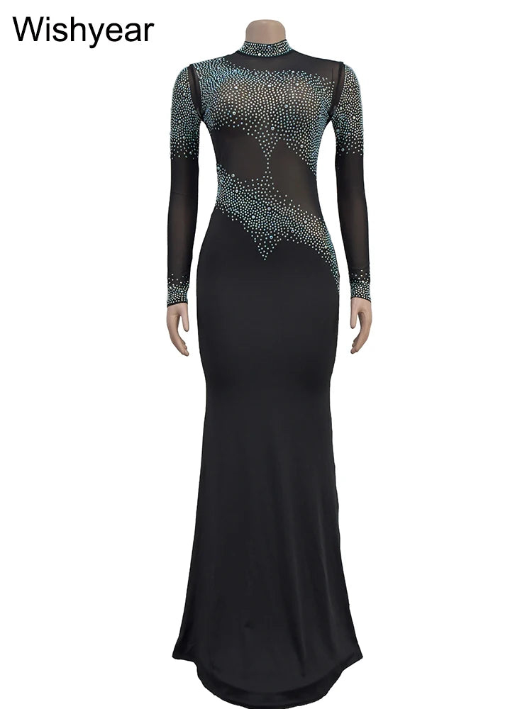 The Sabine Rhinestone Mermaid Gown