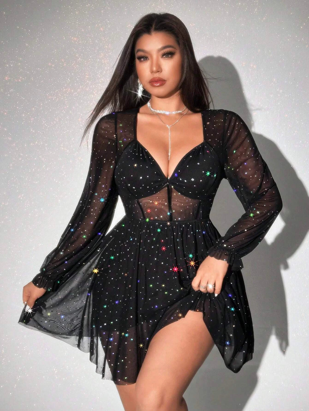 The Aurelia Sequin Flare Mini Dress