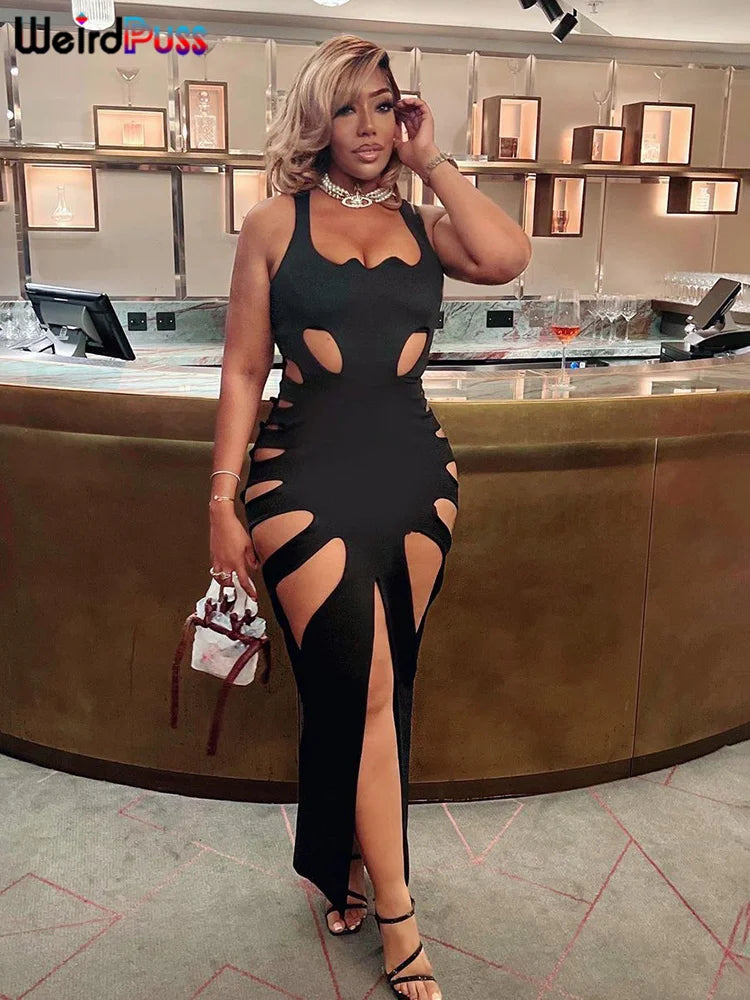The Zelie Cut-Out Split Maxi Dress