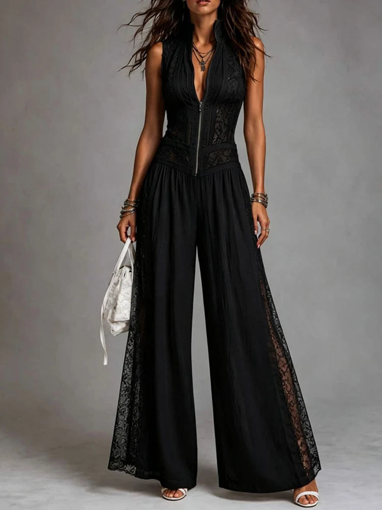 The Ophelia Embroidered Lace Wide-Leg Jumpsuit