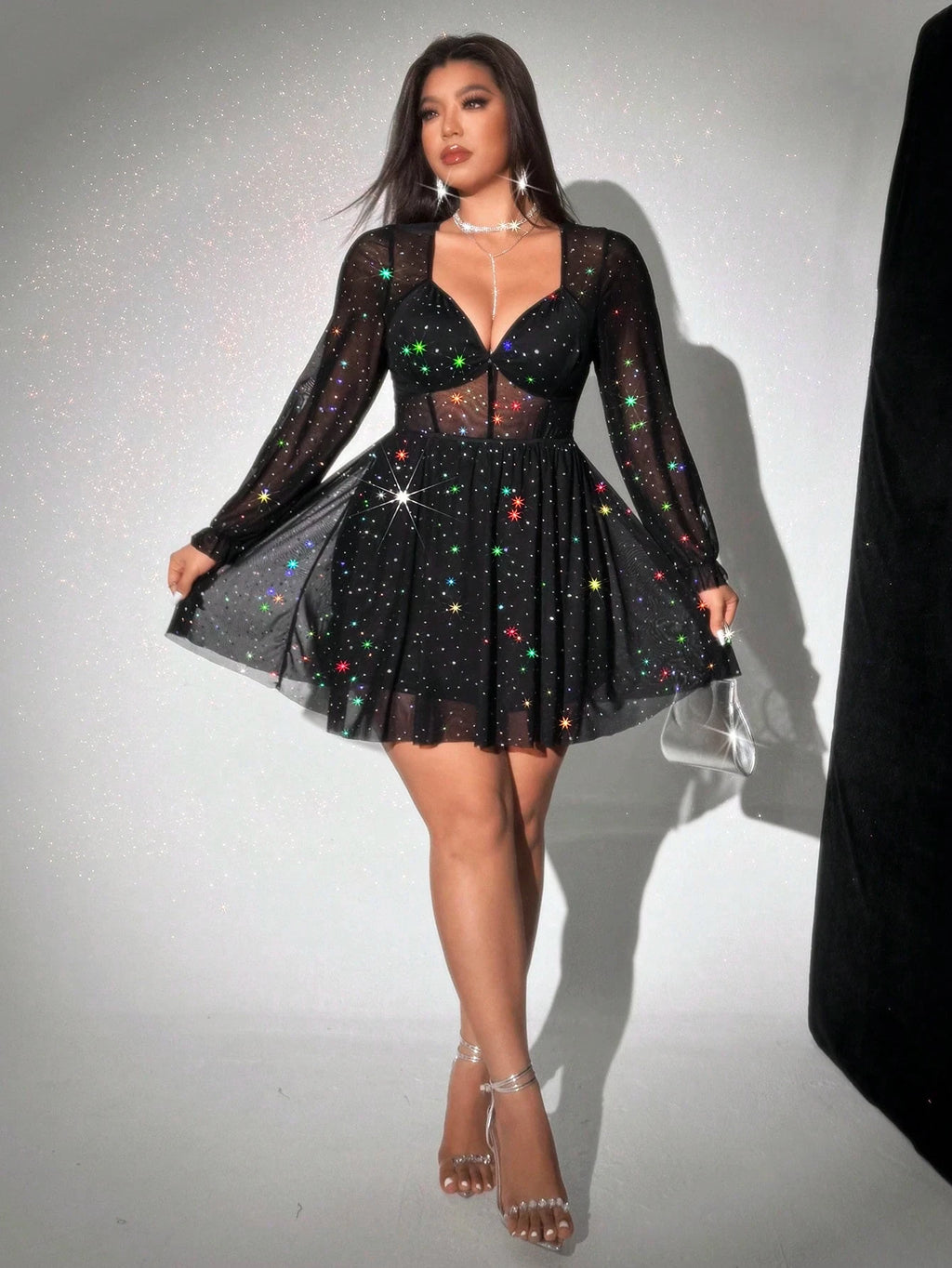 The Aurelia Sequin Flare Mini Dress