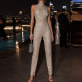 The Solenne Glitter Backless Jumpsuit