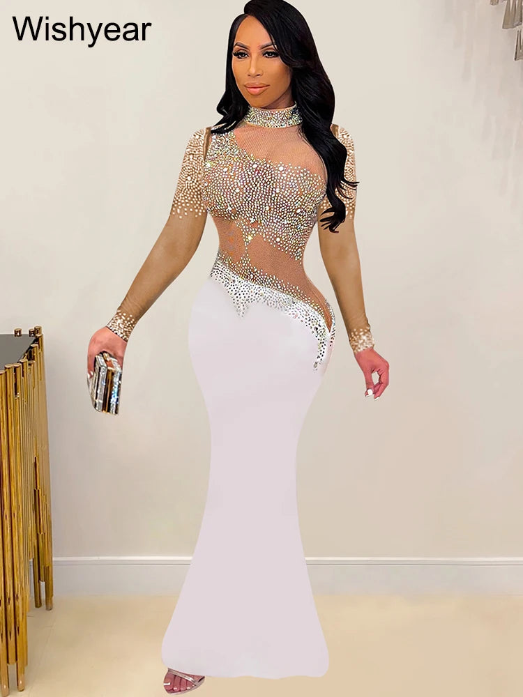 The Sabine Rhinestone Mermaid Gown