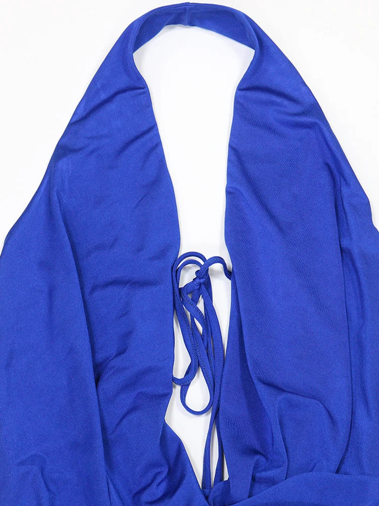 The Vesper Plunge Halter Romper