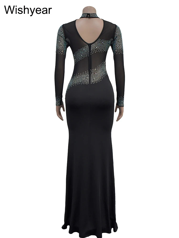 The Sabine Rhinestone Mermaid Gown