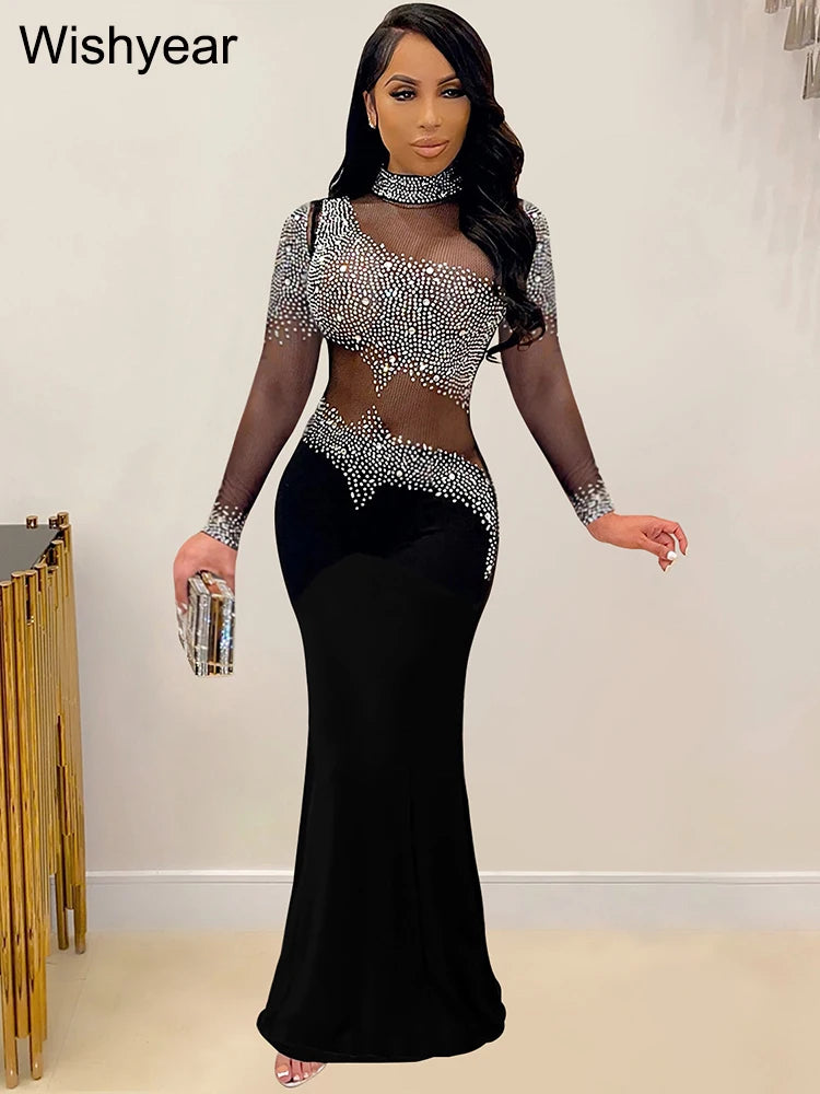 The Sabine Rhinestone Mermaid Gown