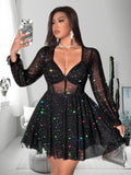 The Aurelia Sequin Flare Mini Dress