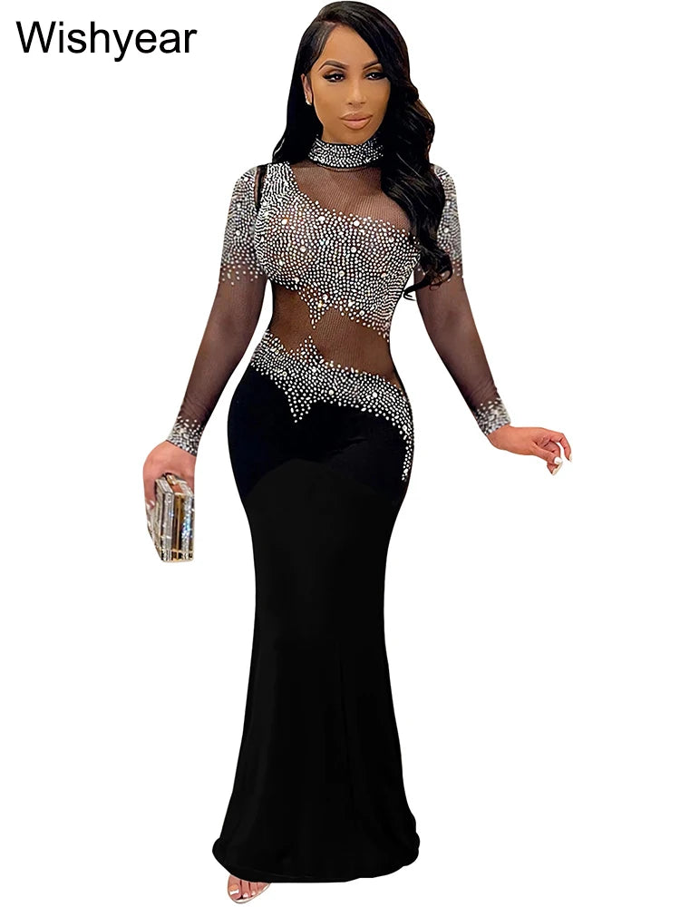 The Sabine Rhinestone Mermaid Gown